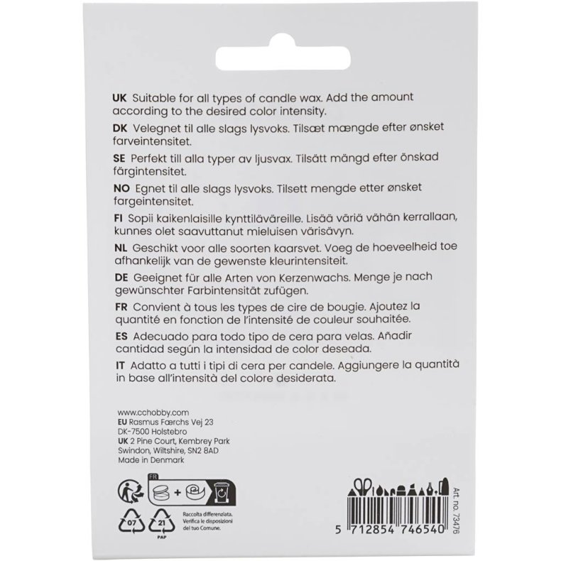 Lysfarve, lys rosa, 5 g/ 1 pk.