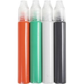 Lyspenne, sort, grøn, lys grå, rød, 4x30 ml/ 1 pk.