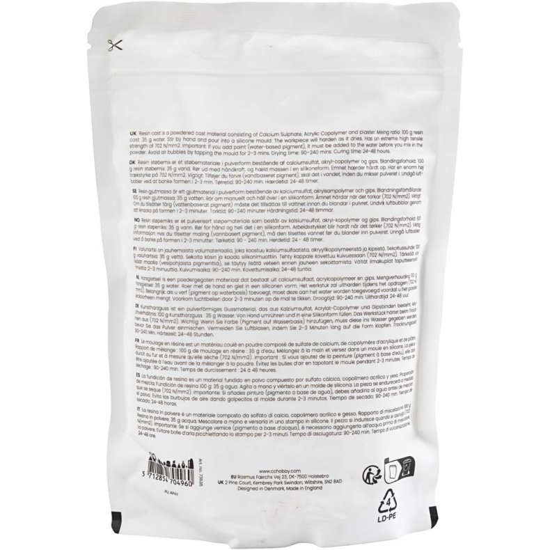 Resin St&oslash;bemix, hvid, 800 g/ 1 pk.