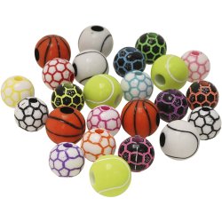 Sportsperler, diam. 10+11 mm, hulstr. 1,5+3 mm, 270 g/ 1 pk.