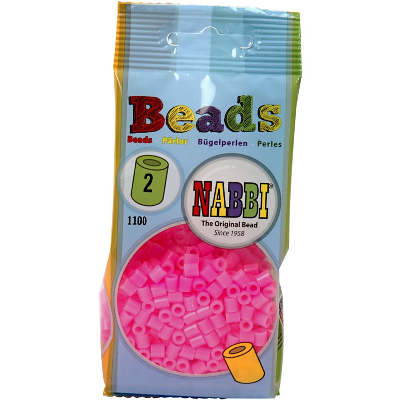 R&oslash;rperler, str. 5x5 mm, hulstr. 2,5 mm, medium, rosa (32222), 1100 stk./ 1 pk.