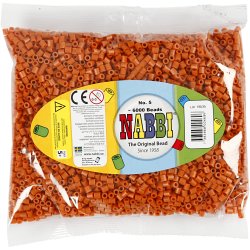 R&oslash;rperler, str. 5x5 mm, hulstr. 2,5 mm, medium, r&oslash;dbrun (32254), 6000 stk./ 1 pk.