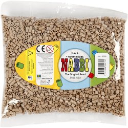 R&oslash;rperler, str. 5x5 mm, hulstr. 2,5 mm, medium, beige (32248), 6000 stk./ 1 pk.