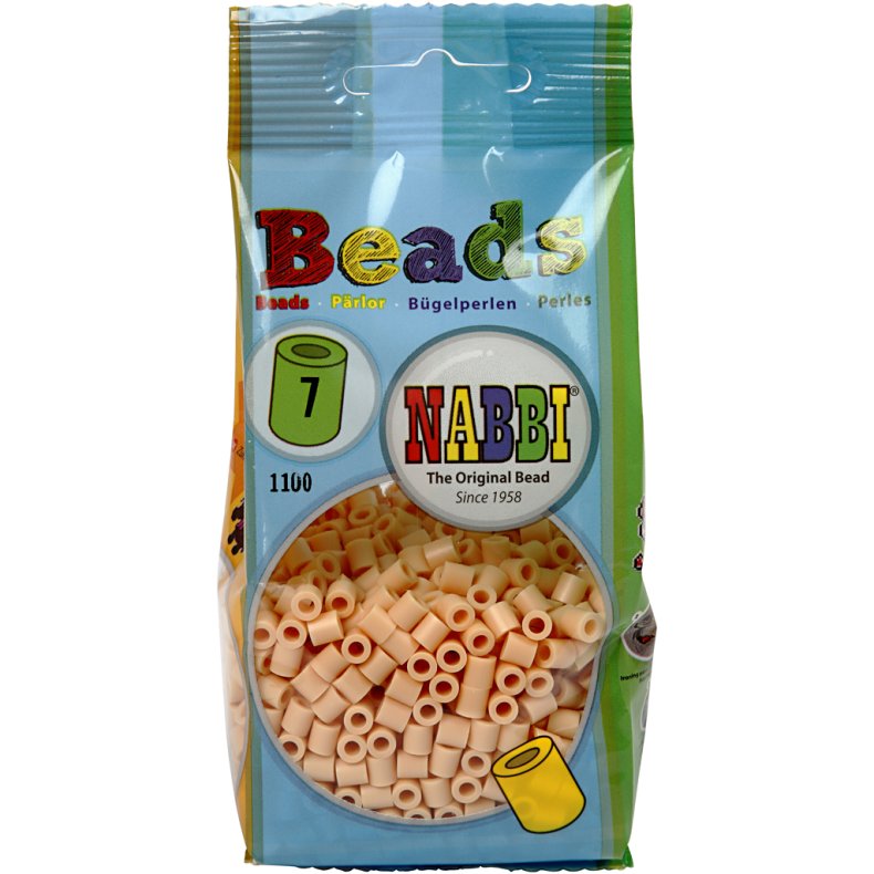 R&oslash;rperler, str. 5x5 mm, hulstr. 2,5 mm, medium, lys pudder (32228), 1100 stk./ 1 pk.