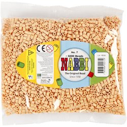 R&oslash;rperler, str. 5x5 mm, hulstr. 2,5 mm, medium, lys pudder (32228), 6000 stk./ 1 pk.