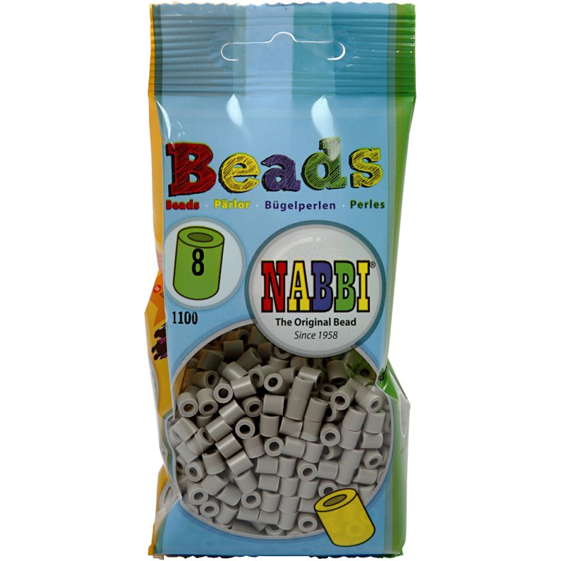 R&oslash;rperler, str. 5x5 mm, hulstr. 2,5 mm, medium, askegr&aring; (32226), 1100 stk./ 1 pk.