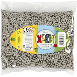 R&oslash;rperler, str. 5x5 mm, hulstr. 2,5 mm, medium, askegr&aring; (32226), 6000 stk./ 1 pk.