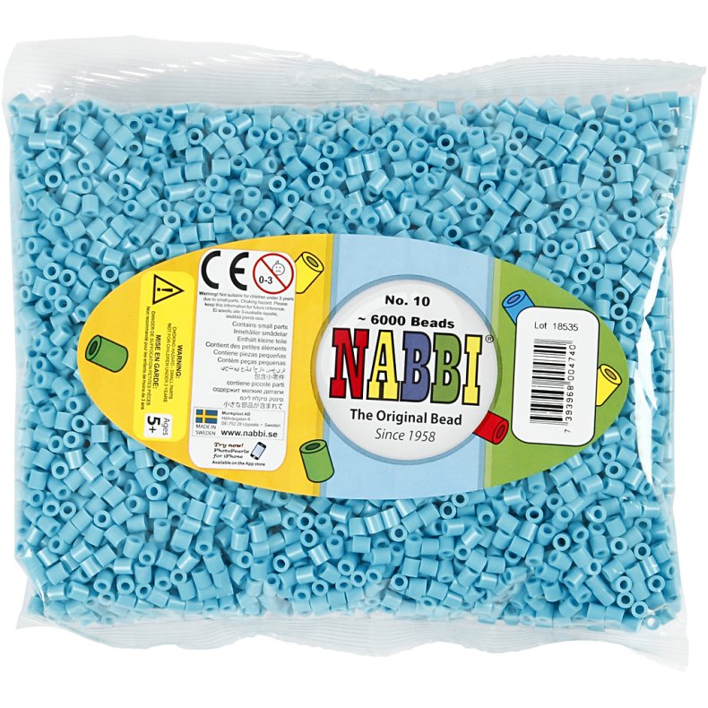 R&oslash;rperler, str. 5x5 mm, hulstr. 2,5 mm, medium, turkis (32256), 6000 stk./ 1 pk.