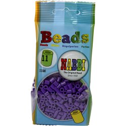 R&oslash;rperler, str. 5x5 mm, hulstr. 2,5 mm, medium, m&oslash;rk lilla (32234), 1100 stk./ 1 pk.