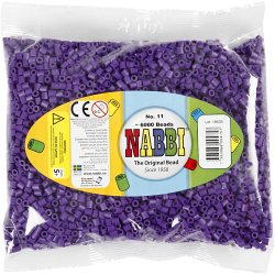 R&oslash;rperler, str. 5x5 mm, hulstr. 2,5 mm, medium, m&oslash;rk lilla (32234), 6000 stk./ 1 pk.