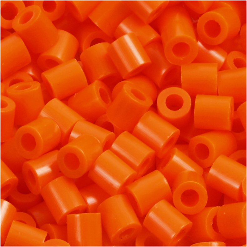 R&oslash;rperler, str. 5x5 mm, hulstr. 2,5 mm, medium, klar orange (32233), 1100stk./ 1 pk.