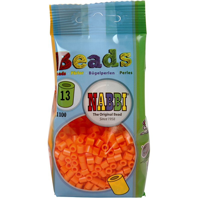 R&oslash;rperler, str. 5x5 mm, hulstr. 2,5 mm, medium, klar orange (32233), 1100 stk./ 1 pk.