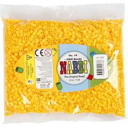 R&oslash;rperler, str. 5x5 mm, hulstr. 2,5 mm, medium, gul (32227), 6000 stk./ 1 pk.