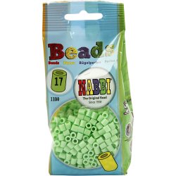 R&oslash;rperler, str. 5x5 mm, hulstr. 2,5 mm, medium, gr&oslash;n pastel (32252), 1100 stk./ 1 pk.