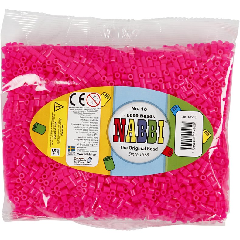 R&oslash;rperler, str. 5x5 mm, hulstr. 2,5 mm, medium, cerise (32258), 6000 stk./ 1 pk.