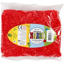 R&oslash;rperler, str. 5x5 mm, hulstr. 2,5 mm, medium, lys r&oslash;d (32225), 6000 stk./ 1 pk.