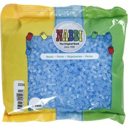 R&oslash;rperler, str. 5x5 mm, hulstr. 2,5 mm, medium, bl&aring; neon (32235), 6000 stk./ 1 pk.