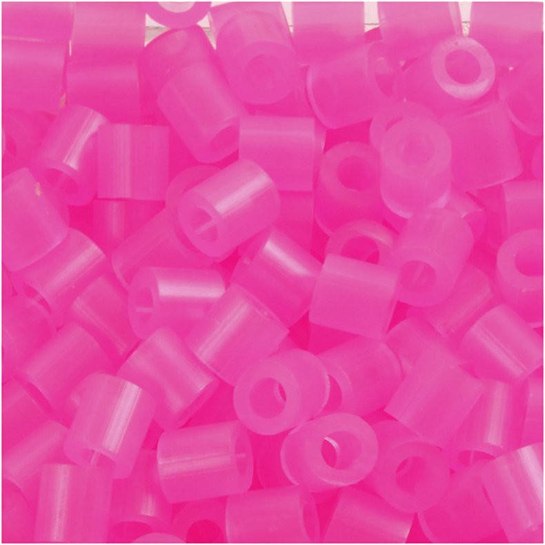 R&oslash;rperler, str. 5x5 mm, hulstr. 2,5 mm, medium, rosa neon (32257), 1100stk./ 1 pk.