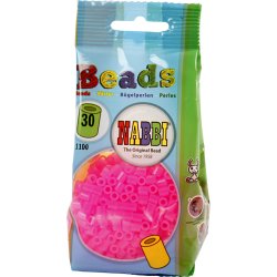 R&oslash;rperler, str. 5x5 mm, hulstr. 2,5 mm, medium, rosa neon (32257), 1100 stk./ 1 pk.