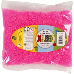 R&oslash;rperler, str. 5x5 mm, hulstr. 2,5 mm, medium, rosa neon (32257), 6000 stk./ 1 pk.