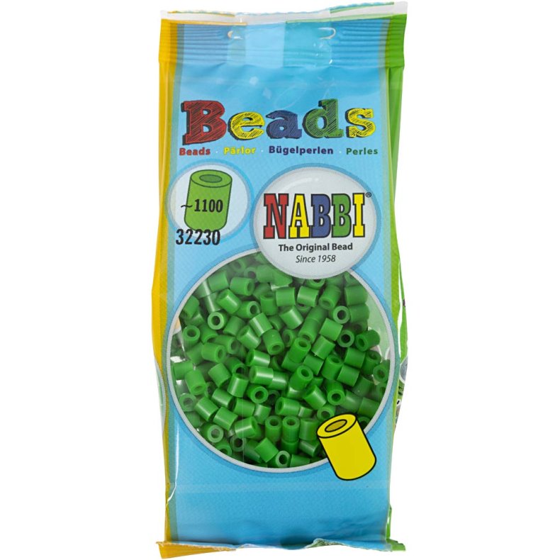 R&oslash;rperler, str. 5x5 mm, hulstr. 2,5 mm, medium, gr&oslash;n (32230), 1100 stk./ 1 pk.