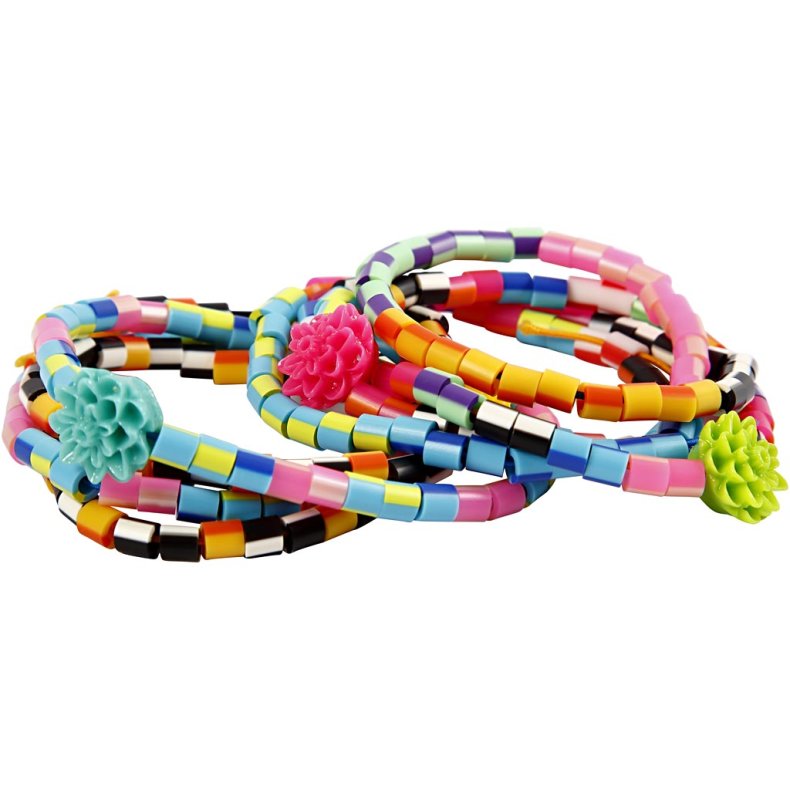 R&oslash;rperler, str. 5x5 mm, hulstr. 2,5 mm, medium, stribet, 10000 ass./ 1 pk.