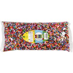 R&oslash;rperler, str. 5x5 mm, hulstr. 2,5 mm, medium, standardfarver, 30000 ass./ 1 pk.