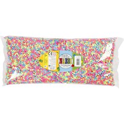 R&oslash;rperler, str. 5x5 mm, hulstr. 2,5 mm, medium, pastelfarver, 30000 ass./ 1 pk.