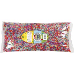 R&oslash;rperler, str. 5x5 mm, hulstr. 2,5 mm, medium, glitterfarver, 30000 ass./ 1 pk.