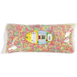 R&oslash;rperler, str. 5x5 mm, hulstr. 2,5 mm, medium, neonfarver, 30000 ass./ 1 pk.