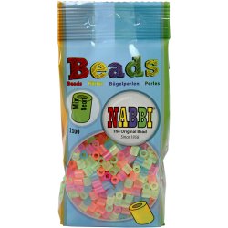 R&oslash;rperler, str. 5x5 mm, hulstr. 2,5 mm, medium, neonfarver, 1100 ass./ 1 pk.