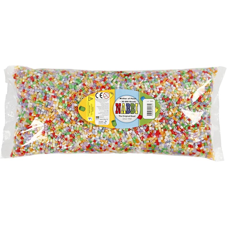 R&oslash;rperler, str. 5x5 mm, hulstr. 2,5 mm, medium, ass. farver, 30000 ass./ 1 pk.
