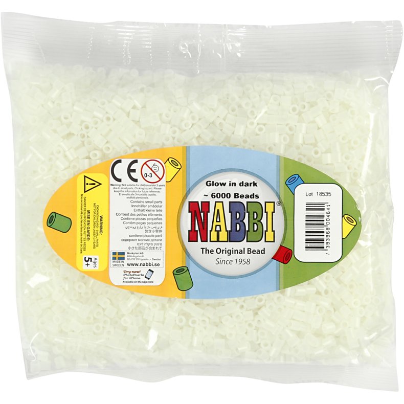 R&oslash;rperler, str. 5x5 mm, hulstr. 2,5 mm, medium, selvlysende, 6000 ass./ 1 pk.