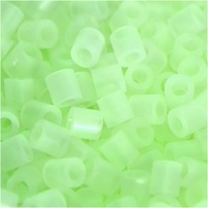 Rørperler, str. 5x5 mm, hulstr. 2,5 mm, medium, selvlysende, 1100 stk./ 1 pk.