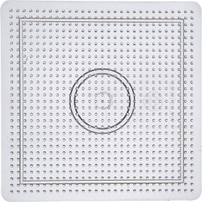 Perleplade, firkant, medium, str. 15 cm, medium, transparent, 1 stk.