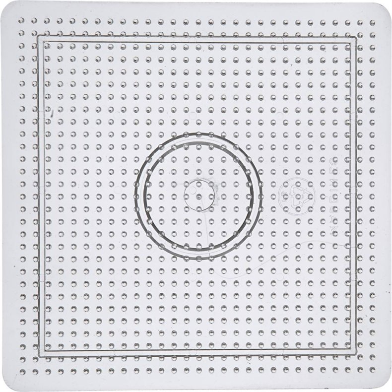 Perleplade, firkant, medium, str. 15 cm, medium, transparent, 1 stk.
