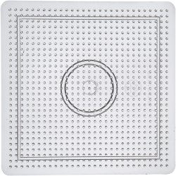 Perleplade, stor firkant, str. 14,5x14,5 cm, medium, klar, 1 stk.