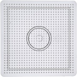Perleplade, stor firkant, str. 14,5x14,5 cm, medium, klar, 1 stk.