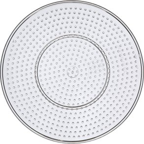 Perleplade, stor rund, str. 15 cm, medium, transparent, 1 stk.