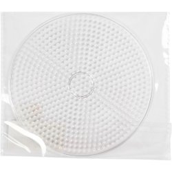 Perleplade, stor rund, diam. 15 cm, medium, klar, 1 stk.