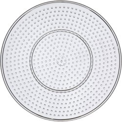 Perleplade, stor rund, diam. 15 cm, medium, klar, 1 stk.