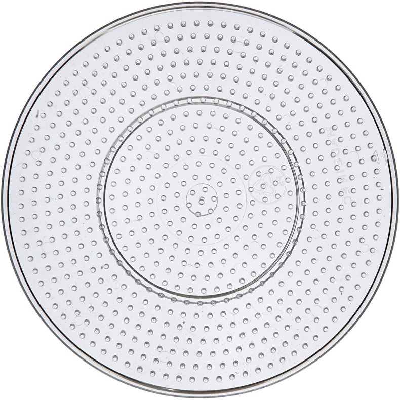 Perleplade, stor rund, diam. 15 cm, medium, klar, 1 stk.