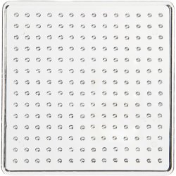 Perleplade, str. 7x7 cm, medium, klar, 1 stk.