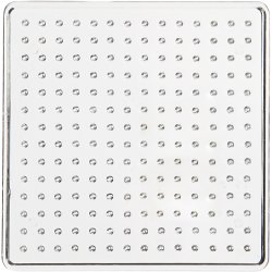 Perleplade, str. 7x7 cm, medium, klar, 1 stk.