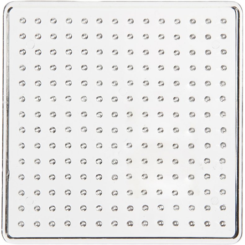 Perleplade, str. 7x7 cm, medium, klar, 1 stk.