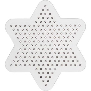 Perleplade, lille stjerne, medium, str. 9 cm, medium, transparent, 1 stk.