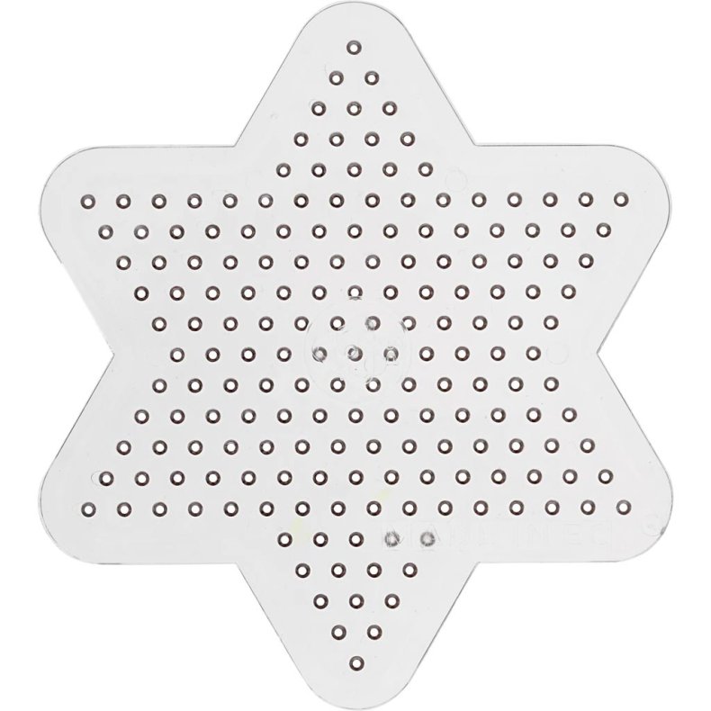 Perleplade, lille stjerne, medium, str. 9 cm, medium, transparent, 1 stk.