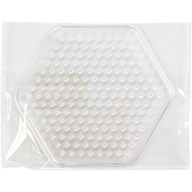 Perleplade, str. 7 cm, medium, klar, 1 stk.