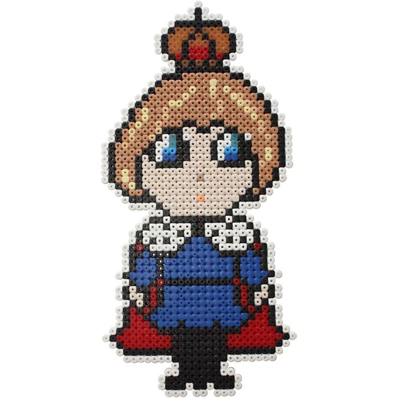 Perleplade, stor samlefirkant, str. 15x15 cm, medium, klar, 2 stk./ 1 pk.