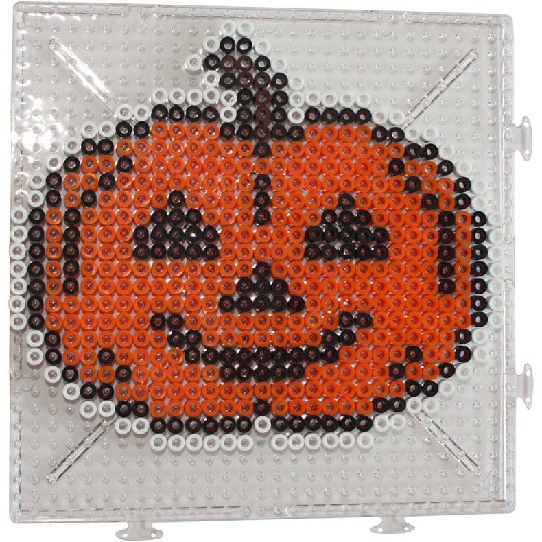 Perleplade, stor samlefirkant, str. 15x15 cm, medium, klar, 2 stk./ 1 pk.